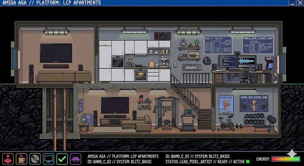 LIL COMMIE PPL LOUNGE · KITCHEN · DEV DECK — mockup by Gemzy Too